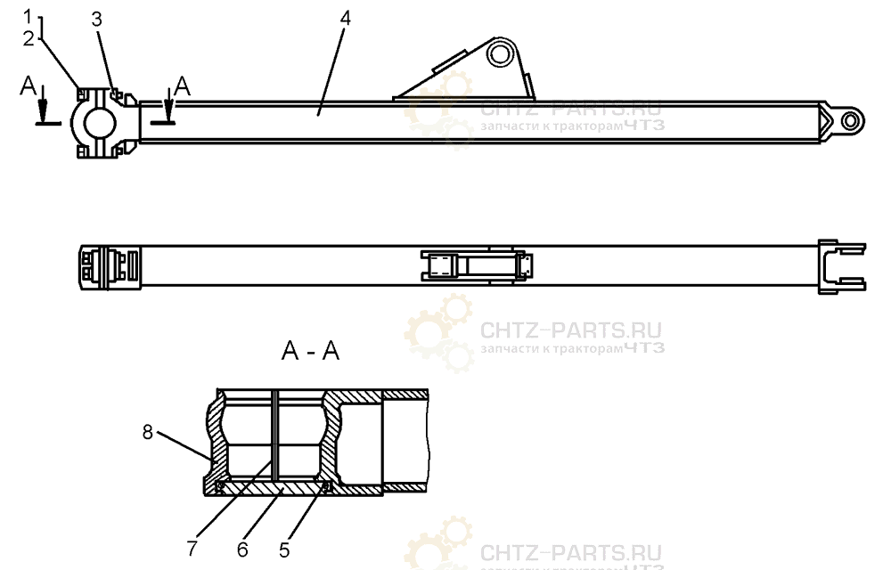Брус правый Б2 ДЭТ-250М2Б Брус правый Б2 ДЭТ-250М2Б