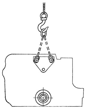 Схема строповки кожуха шестерен распределения